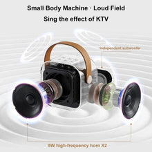 K12 Wireless Karaoke Bluetooth Speaker with Dual 5W Subwoofers, RGB Lights & Multi-Input Support