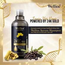 Original Wellice 24K Gold Keratin Serum Shampoo – Anti Hair Loss, Anti Frizz, Deep Cleanse & Smooth Finish