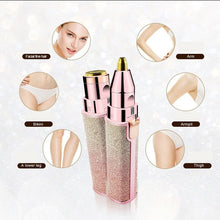 2-in-1 Rechargeable Eyebrow Trimmer & Shaver – Painless Precision Hair Remover with LED Light for Face, Nose, Lips, Chin & Arms