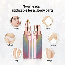 2-in-1 Rechargeable Eyebrow Trimmer & Shaver – Painless Precision Hair Remover with LED Light for Face, Nose, Lips, Chin & Arms