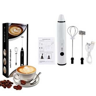 2-in-1 Electric Rechargeable Coffee Beater & Milk Frother Handheld Mixer for Coffee, Latte & Cappuccino