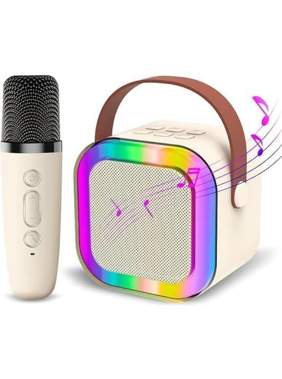 K12 Wireless Karaoke Bluetooth Speaker with Dual 5W Subwoofers, RGB Lights & Multi-Input Support