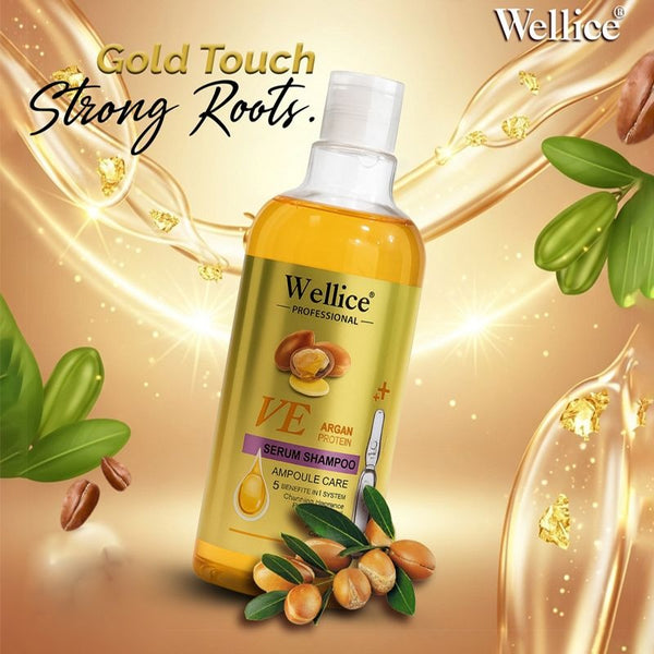 Wellice Argan Protein Shampoo 500ml – Strong Roots, Damage Repair & Anti-Dandruff