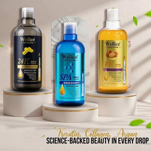 Pack of 3 – Original Wellice Keratin Shampoo Kit with Collagen & Argan | Science-Backed Hair Care