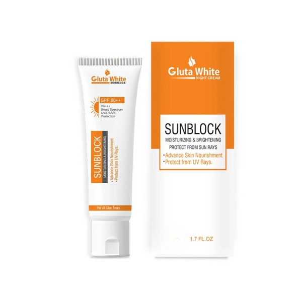 Gluta White Sunblock – Whitening Sunscreen with UV Protection for All Skin Types