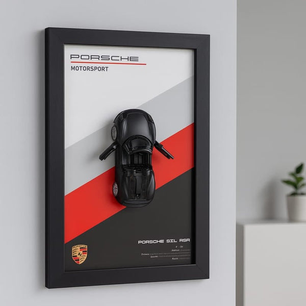 Car Wall Frame – 3D Black Sports Car Wall Art with Modern Frame, Stylish Home & Office Décor, Perfect Gift for Car Lovers (8 x 12 Inches)