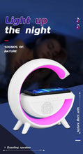 G Lamp Smart Bluetooth Speaker – Wireless Fast Charger Station with LED RGB Desk Light, TF Card & AUX Support, Powerbank Compatible with iPhone 14/13 & Samsung